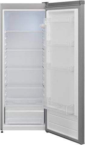 TELEFUNKEN Kühlschrank ohne Gefrierfach 255 Liter | Standkühlschrank groß | Vollraumkühlschrank freistehend mit Gemüsefach | LED-Beleuchtung | Türanschlag wechselbar | KTFK265ES2 silber