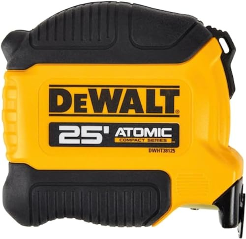 DEWALT ATOMIC Compact Series 25' Tape Measure, 1 Pack Bundle