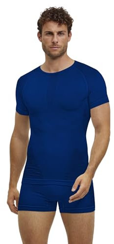 FALKE herr Baslager Ovandel Warm Round Neck M S/s Ts funktionellt garn snabbtorkande 1 del, Blå Yve 6714, M