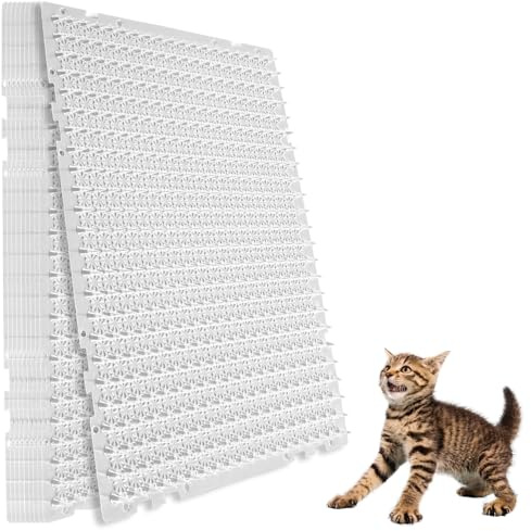 Sutowe 10Pcs Cats Scat Spike Mat Clear Pet Spikes Soft Cat Repellent Mat to Keep Dogs Animals Away 13x16 Inch Cuttable Scat Mat with Stickers for Sofa Door Balcony Patio