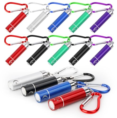 Lhdfyqt 14 Piezas Pequeña de Colores Linterna, Pequeña Linterna LED para Niños, Linterna LED de Aluminio Llavero, Multicolor Llavero Lintern, para Souvenirs, Camping, Senderismo, Aire Libre