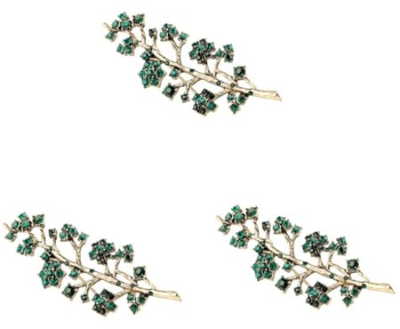 LIFKOME 3stücke Kreative Damen Brosche Zweig-form Mit Strass Elegantes Schmuckstück Für Frauen Und Mädchen Accessoire Zur Verschönerung Von Kleidung Und Outfits