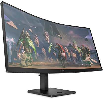 HP OMEN 34c 34 165hz WQHD (3440 x 1440) Curved Ultra-Wide Gaming Monitor – 21:9 aspect, 1500R, 99% sRGB, 400 Nits, HDR 400, 1ms, AMD FreeSync Premium, VESA Mountable, 2x HDMI 1x DP, Black (Renewed)