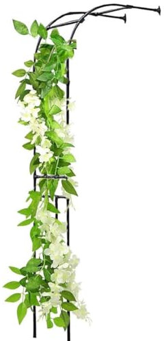 Enrejado de metal para arco de jardín para rosas trepadoras, vides, soporte de arco de pared, fácil de montar, 240 cm de altura, decoración de plantas al aire libre