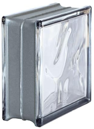 Briques de verre Ligne Metal Glass | Dimensions : 19 x 19 x 8 cm | Unité de vente : une boîte de 6 pièces (anthracite)