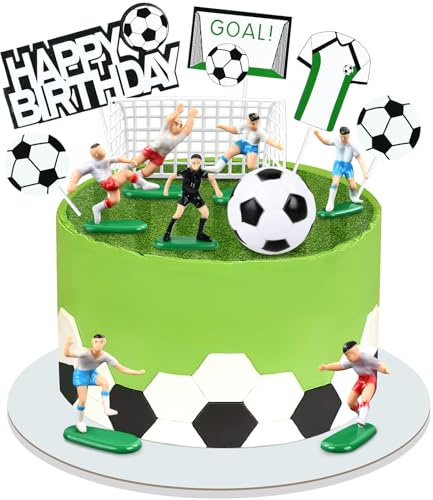 Fussball Tortendeko Kuchen Deko Fußball Tortenaufleger Fussball Deko Geburtstagstorte Fußball Ronaldo Tortendeko für Geburtstag Party Jungen Mädchen