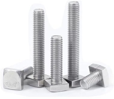 WENYOG Hammerkopfschrauben 2/10 Stück M4 M5 M6 M8 Länge = 8–80 mm 304 A2 Edelstahl Flachquadrat Foursquare Quadratform Typ Kopf Maschinenschraube Bolzen(35mm,2pcs M8)
