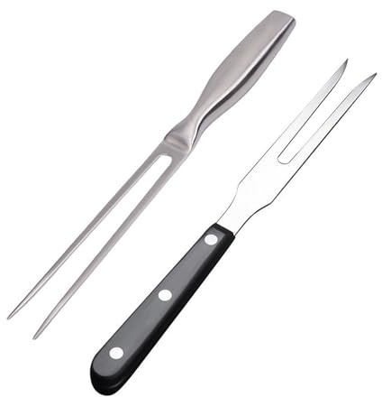 RELKLYU 2 Piezas De Horquilla De Barbacoa De Acero Inoxidable, Herramientas De Picnic Al Aire Libre, Accesorios para Cocina, Horquillas De Alimentos, Herramientas De Cocina.