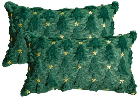 Artoid Mode Juego de 2 fundas de cojín de piel artificial, 30 x 50 cm, terciopelo de felpa de invierno, decoración para dormitorio