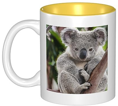 Tasse à café en céramique 330 ml - Motif koala mignon - Tasse à thé imprimée personnalisée pour le bureau ou la maison