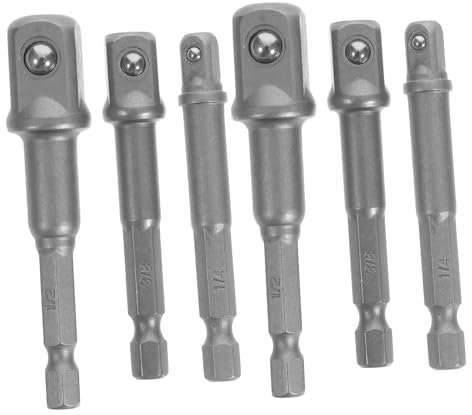 Gadpiparty 6pcs Adapter Rod Sleeve Socket Adapter Set Including for Drill Bits Hex Bit Socket Set