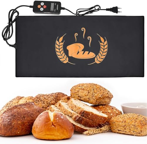 Tapis chauffant pour pain Tapis de fermentation, 53 x 25cm Tapis de cuisson pour levain avec thermostat et minuterie, 55 W Température réglable Tapis de fermentation pour pain