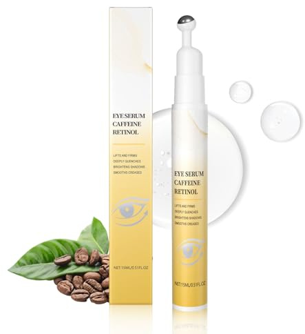 Retinol Caffeine Eye Serum - Anti Aging Eye Serum for Dark Circles and Puffy Eyes - Firming Under E-ye Serum for Lines and Wrinkles - Reduce Dullness & Eye Bags - Anti-Wrinkle & Lifting Eye Treatment