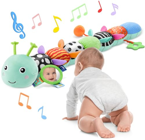 AWOTOY Baby Sensory Toys Music Caterpillar Plush Infant Toys 0 6 12 Months