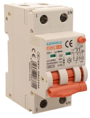 Interruptor Diferencial Magnetotérmico Tipo A 40A C40, Bipolar 2P Real (NO 1P+N), Curva C 6kA 30mA, Doble Maneta con Diagnóstico Visual, 2 Módulos DIN, Serie PL8M2