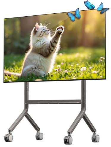 NB Ergonomic Support TV Mobile 55-90 Pouces, Hauteur Réglable, Charge 68 kg