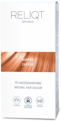 RELIQT Naturals - Pflanzenhaarfarbe Pulver Kupfer 100% natürlich & permanent 100 g – Haarfarbe für gründliche Grauhaarabdeckung & gesunden Glanz – Naturkosmetik Haarfärbemittel zusatzstofffrei
