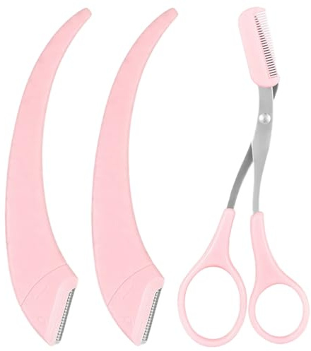 Kit rifinitore per sopracciglia 2 in 1 in acciaio inossidabile con pettine e rasoi, 3 strumenti per la cura delle sopracciglia per modellare con precisione donne e uomini