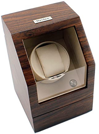 Heiden Single Automatic Watch Winder - Japanese Motor - AC Adapter Included - Can Run on Batteries - 12 Multiple Settings - Zero Magnetization Single Watch Winder (Walnut)