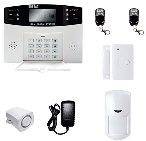 BW LCD Security Wireless GSM Autodial SMS Call Home House Burglar Intruder Alarm : GSM Alarm Control Host + Wired Small Siren + PIR Motion Detector + Door/Window Gap Detector + Wireless Remote Control