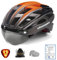 Shinmax Fahrradhelm Herren Damen Fahrradhelm mit Visier Magnetische Abnehmbarer Schutzbrille Fahrradhelm mit Licht für Erwachsene Radhelm Einstellbarer Cityhelm Atmungsaktiv Sicherheitsschutz MTB Helm