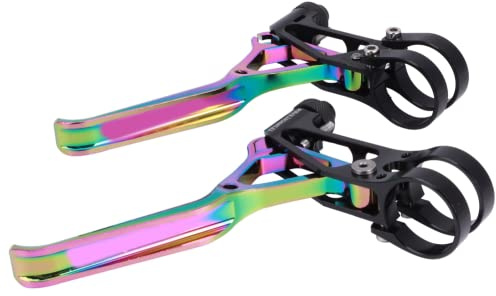 Keenso Bike Brake Levers, Ultralight Aluminum Alloy Oil Slick Brake Lever Cycling Accessory for Folding Road Bike/Mountain Bike (Electroplate Colorful) Bicycle and spare parts