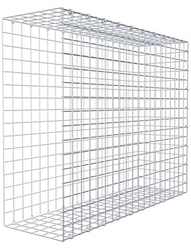 GABIONA Gabion de culture type 2 carré, maillage 5 x 5 cm, profondeur 30 cm, gabion 100 x 80 x 30 cm (L x H x P), anneau en C