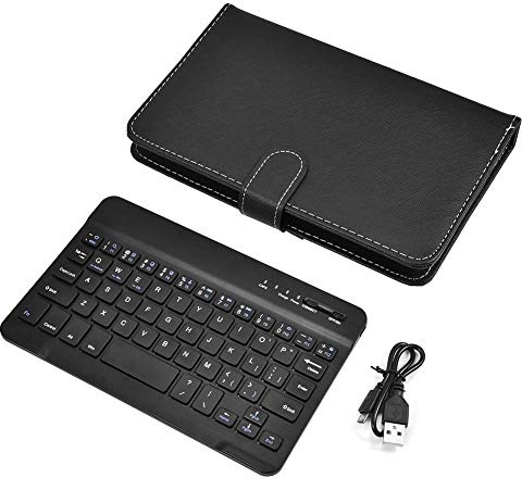 Bluetooth Wireless Keyboard + Stand for iOS/Android Phones (Black)