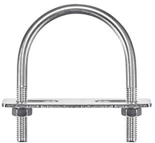 sourcing map Runde U-Bolzen Bolzenanker U-Bügel Verriegelungsbolzen, 2 Sets 65 mm Innenbreite 90 mm Länge M8 304 Edelstahl U-Klemmschraube mit Muttern, Unterlegscheiben und Platten, für Bootsanhänger