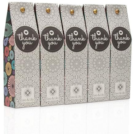 Leo & Lilo Hand & Bodylotion 50 ml mit Bio Aloe Vera - 5er Geschenkset Thank You - Naturkosmetik Pflege für trockene Hände und Körper - Perfekt als kleines Dankeschön Geschenk