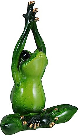 Abaodam Meditationsstatue Frosch Dekofrosch Für Haushalt Und Büro Umweltfreundliches Harz Grün Kreative Sammelfigur Für Hochzeiten Und Einweihungen