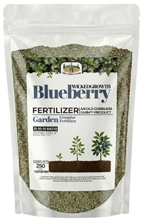 Blueberry Fertilizer 10-10-10 NPK - Enhanced with Ammonium Sulfate for Optimal Growth, Rich Berries, Strong Roots - Eco-Friendly, Balanced Feed for Blueberry Bushes (5/10/15/20 lbs) (5.0, Pounds)