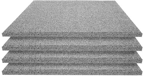 TOPRUBBER 4x Fallschutzplatten 50x50x2 cm Grau Gummiplatten Spielplatzmatten