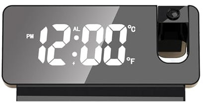 Weytoll Wecker Digital Mit Projektion, 180 ° Projektionswecker Digitaler Wecker mit Projektion Wetterstation, Uhr Projektion An Decke, Projektionswecker für Schlafzimmer Stromversorgung über USB