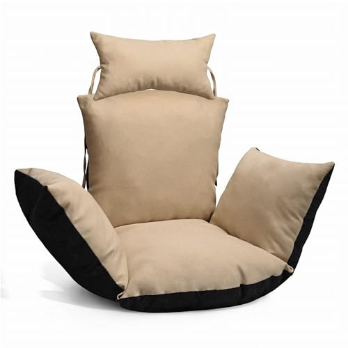 MG Design Coussin pour Fauteuil Oeuf Suspendu - en Tissu Durable, avec Rembourrage Doux, avec Appui-tête et ficelles pour Attacher - Coussin pour balancelle de Jardin, Chaise Suspendue
