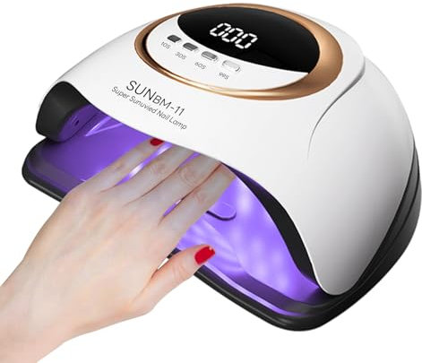Timpou Lampe à ongles UV LED 180 W - Séchoir à ongles professionnel - Lampe à ongles gel UV avec 4 réglages de minuterie - Capteur automatique - Écran LCD