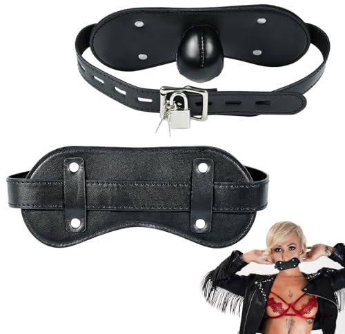 Kutocesy Leder Mundknebel Adjustable Black Weich Ball Gag Strap BDSM Bondage Erotic Fetish Sex Toys for Couples