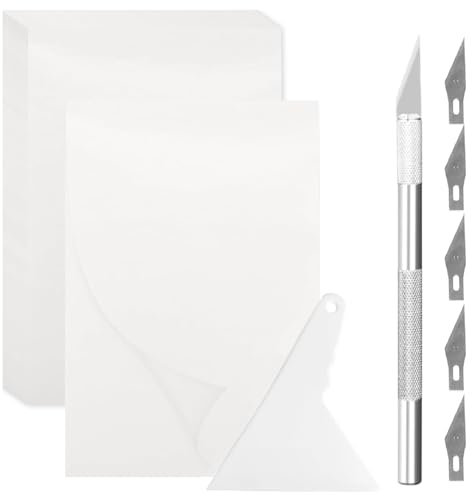 Kiuiom Diamond Painting Trennpapier 150 Blatt Doppelseitig Aluminiumlegierung Bastelmesser Set Korrekturwerkzeug für DIY Kunstarbeit