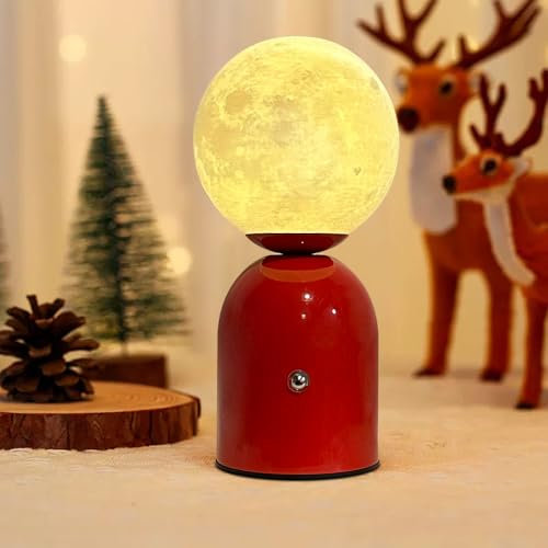 MUCHER Rechargeable Bedside Lamp for Bedroom 3 Colors Touch Lamps Cordless Lamp Small Lamp LED Lamp Table Lamps for Home Weddings Parties (Red)