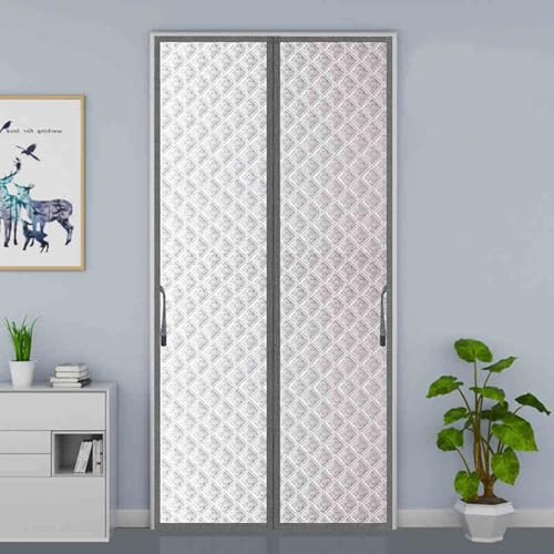 Koncey Rideau de Porte Isolant Thermique Rideau de Porte Magnétique Auto-Absorbant Hiver Contre Le Froid Garder au Chaud Isolation Phonique Chambre à Coucher épaissir Porte Rideau(100 cm x 230 cm)