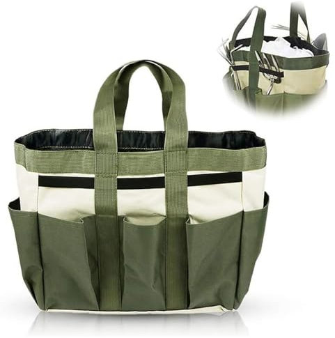 Garten-Werkzeugtasche mit 8 Taschen, Aufbewahrungstasche für Gartenwerkzeuge, robuste 600D-Oxford-Garten-Tragetasche, tragbare Gartentasche, Aufbewahrungstasche für Gartenwerkzeuge,