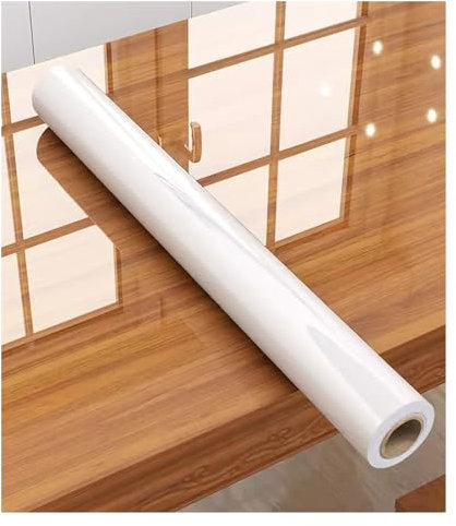 Tovaglia plastica trasparente, Pellicola protettiva per tavolo in legno Carta adesiva trasparente, staccabile e attaccabile, rotolo di carta trasparente resistente, resistente al calore e ai graffi