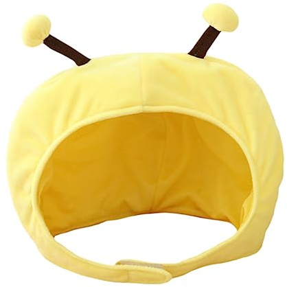 LALADEFIEE Plüsch Honigbienen Hut für Kinder und Erwachsene Warme Kopfbedeckung aus Pp Baumwolle Verstellbar Party Rollenspiel Zubehör Gelb