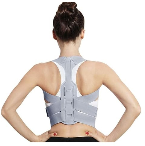 TAIPINGOZ Haltungskorrektur Rücken Damen und Herren, Stützgürtel, Verstellbarer Rückenhaltungskorrektor(Grey,Medium)