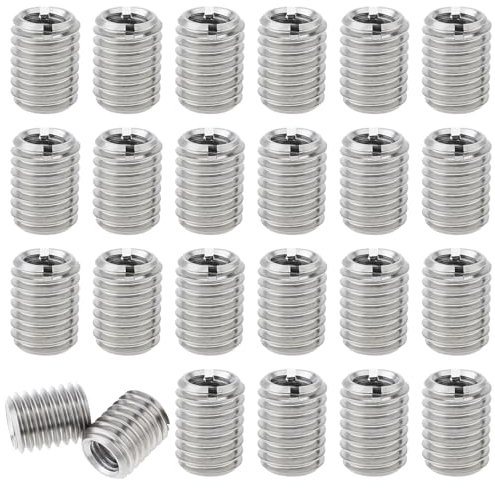 24 Pièces Manchons de Réduction Filetés M6 * M8 en Acier Inoxydable 15mm Taille Standard Écrous de Réduction Imperméabilité Résistance et Durable Pour Réparation Mécanique, Automobile et Bricolage