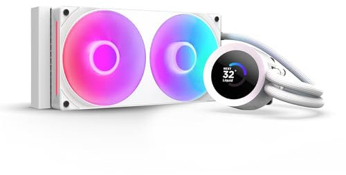 NZXT Kraken Plus 240 RGB – AIO CPU Liquid Cooler – 240mm Radiator – F240 RGB Core Single Frame Fan – Customizable 1.54 Square LCD – AMD® AM5, AM4 – Intel® LGA 1851/1700, 1200/115X – White