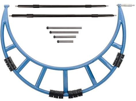 ASIMETO Bügelmessschraube 300–400 mm, Mikrometer für große Werkstücke | Auswechselbare Messeinsätze, Hartmetall-Messflächen, Ratsche, nach DIN 863, Ablesung 0,01 mm