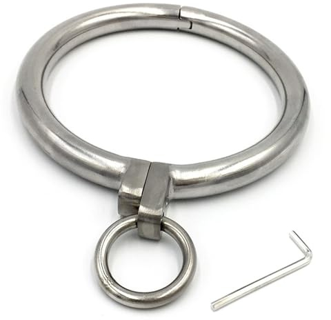 ZRJAENW Edelstahl Fetisch Halsband BDSM Bondage Set O-Ring Folter Fetisch Restraint Spiel Sklaven Metall Abschließbar Kragen Sex-Halsbänder Erotik Sexspielzeug Für Männer Frauen Paare