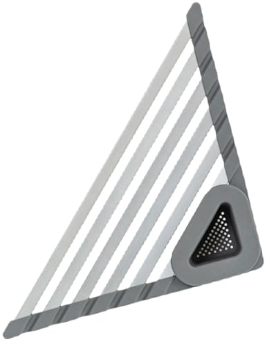 Generico Scaffale Angolare Scolapiatti Per Lavello Cucina - Scolapiatti Angolare Triangolare,Vassoio Scolapiatti Supporto Arrotolabile Risparmio Spazio Erogatore per Cucina Casa Fattoria Appartamento