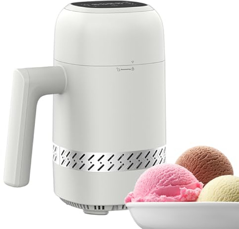 Sorbetière Électrique 300ml, Délicieux Glaces Maison, Gelato, Sorbet et Yaourt Glacé, Cuve de Congélation en Aluminium, Puissant Moteur 60W